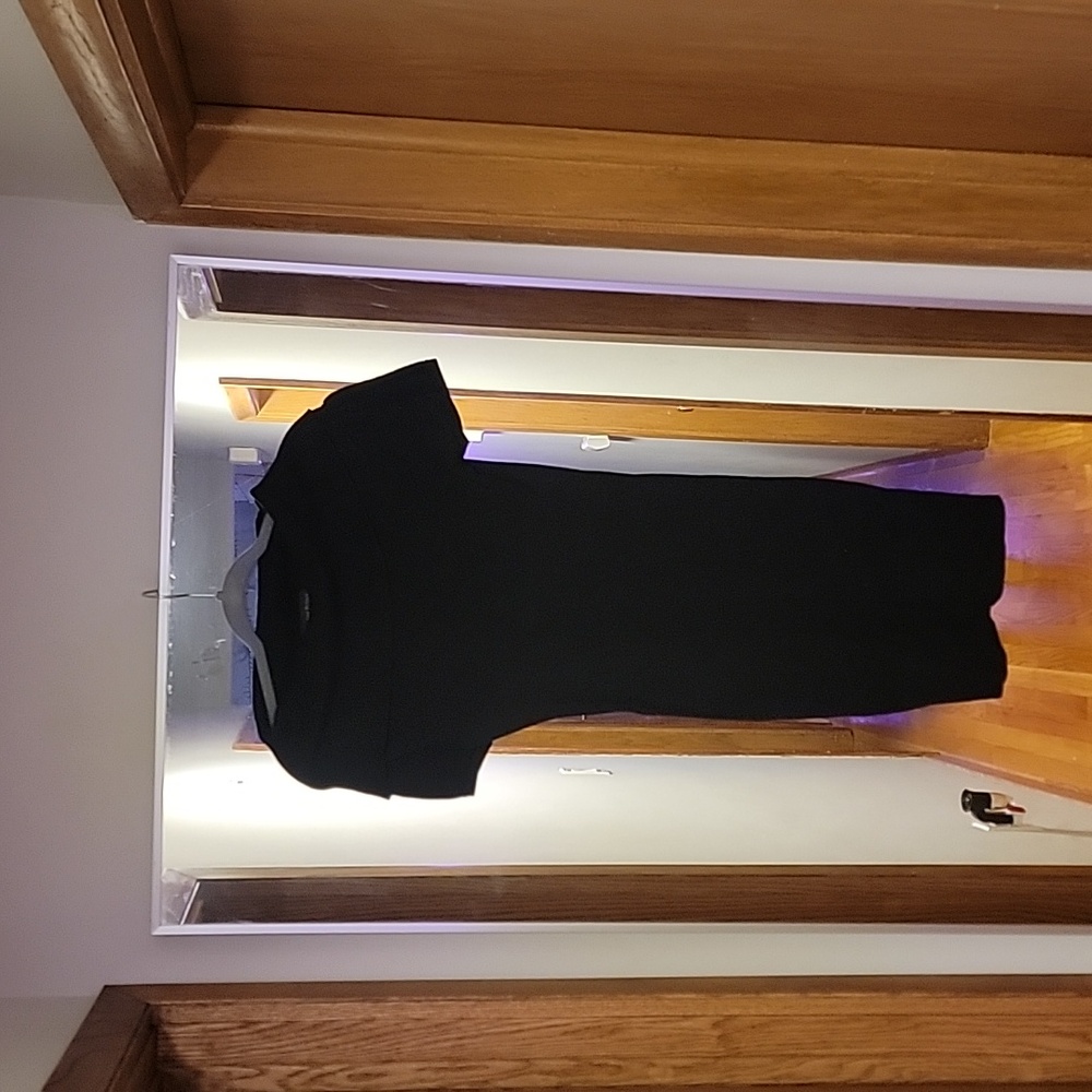 Black Knee Length Cowl Sweater Dress